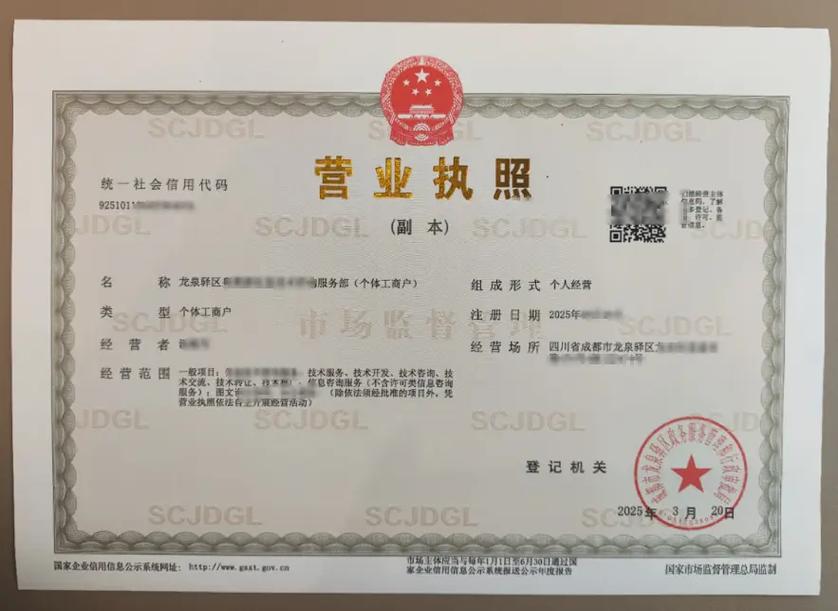 成都龙泉驿区个体工商户注册及税务咨询服务指南